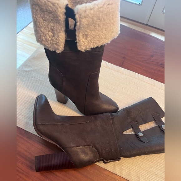 Sigerson Morrison "Belle" Shearling Boot Size 7.5 - Picture 2 of 7